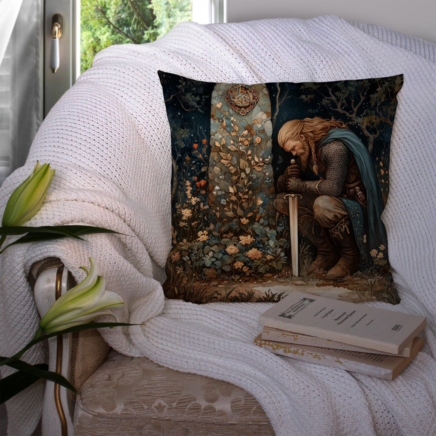 legend of Gelert and Prince Llewellyn Pillow