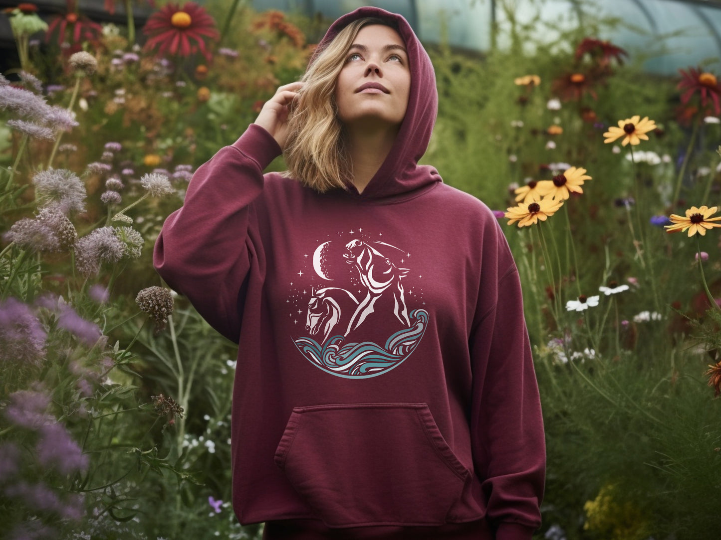Scottish Kelpies hoodie in maroon