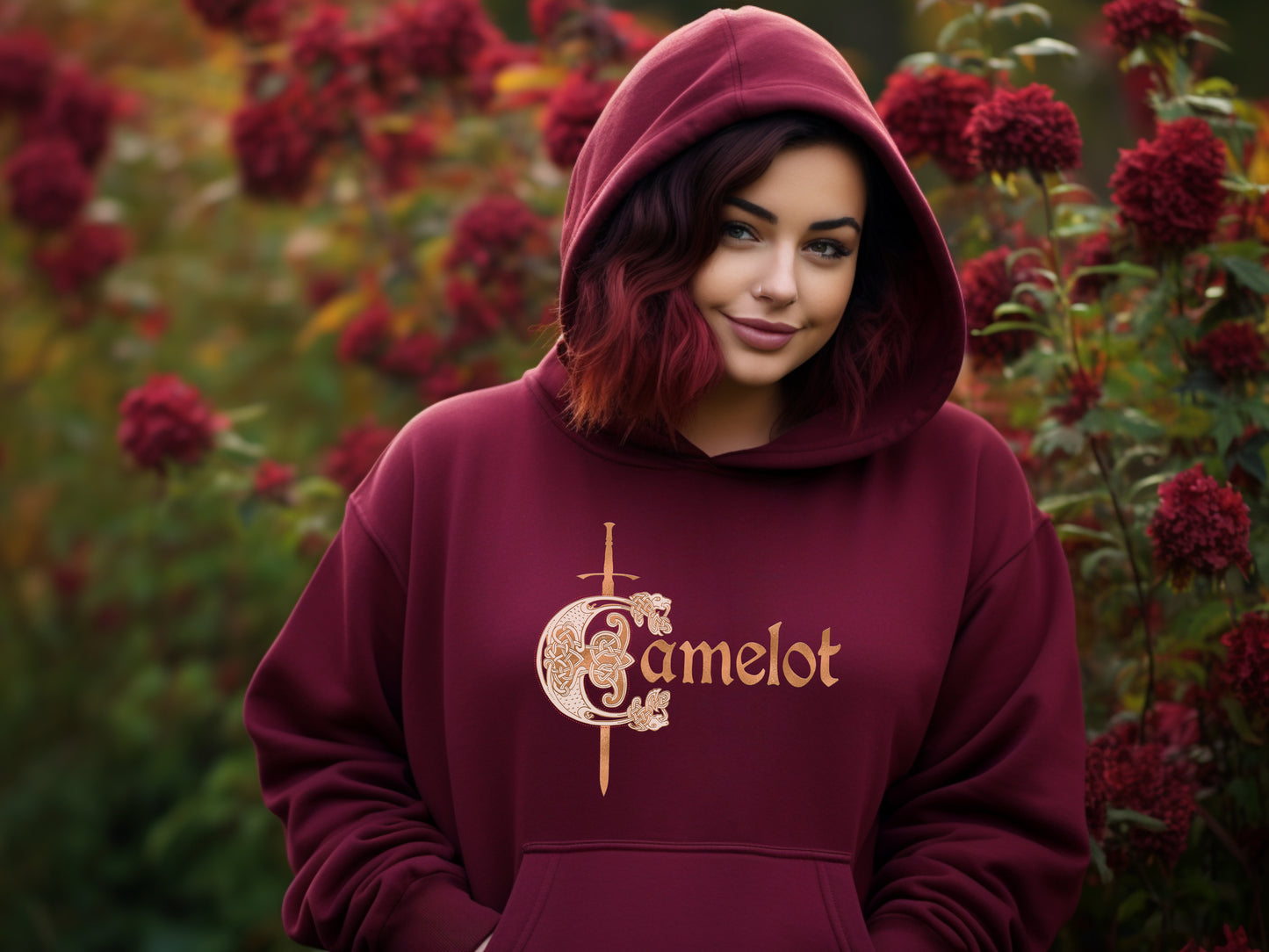 Maroon colour Camelot Hoodie