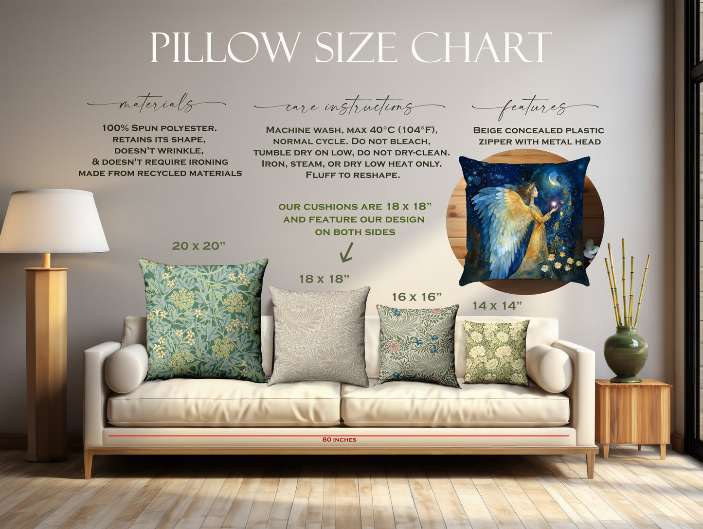 angel cushion size guide