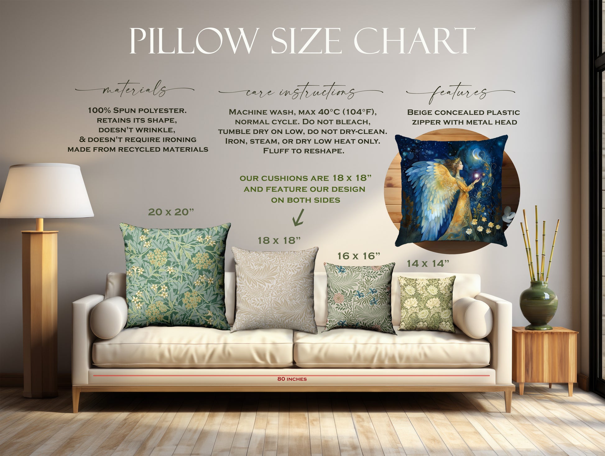 angel cushion size guide