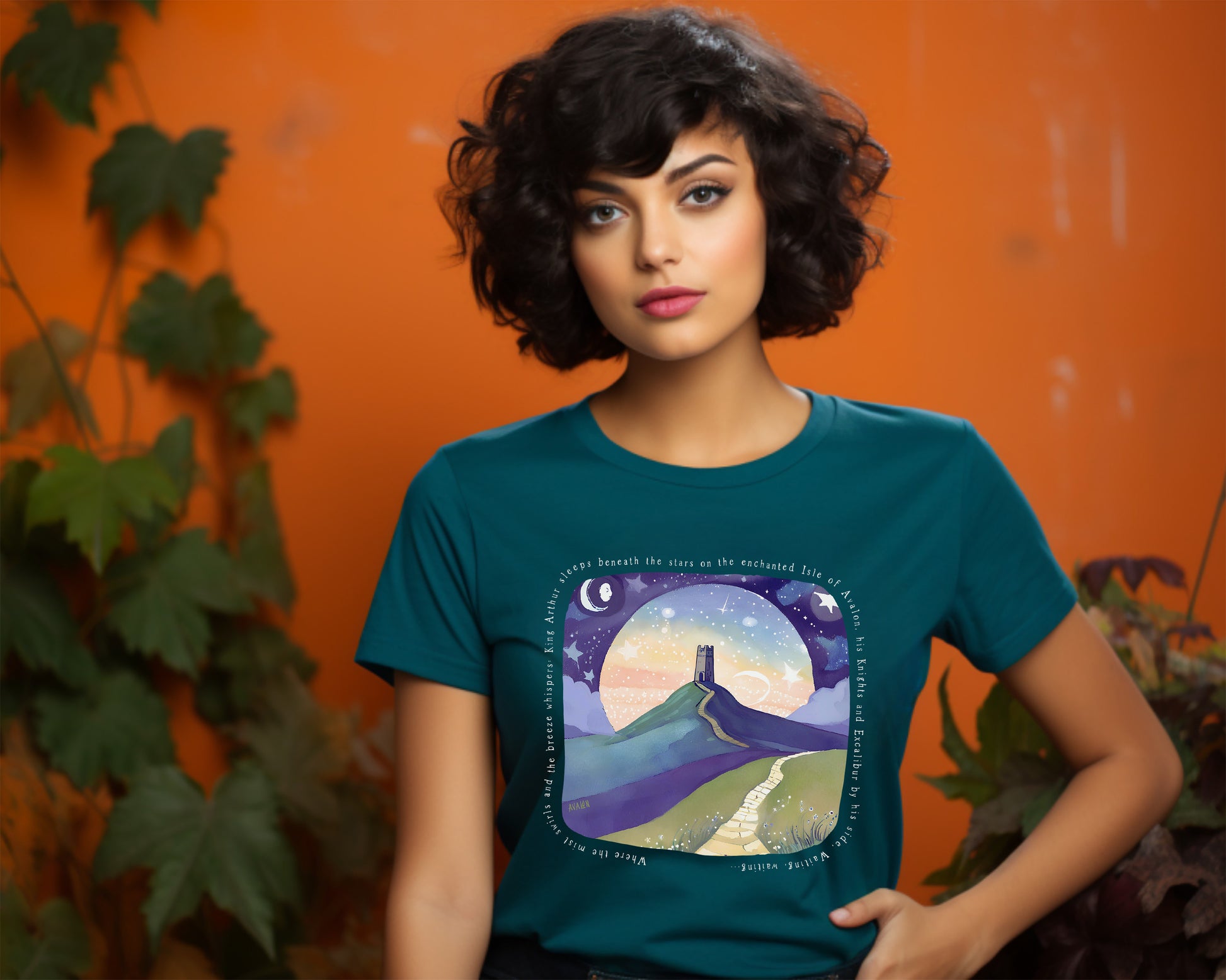 Mystical Arthurian legend T-Shirt in Deep Teal