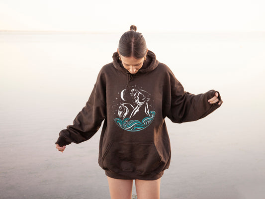 Scottish Kelpies hoodie in chocolate