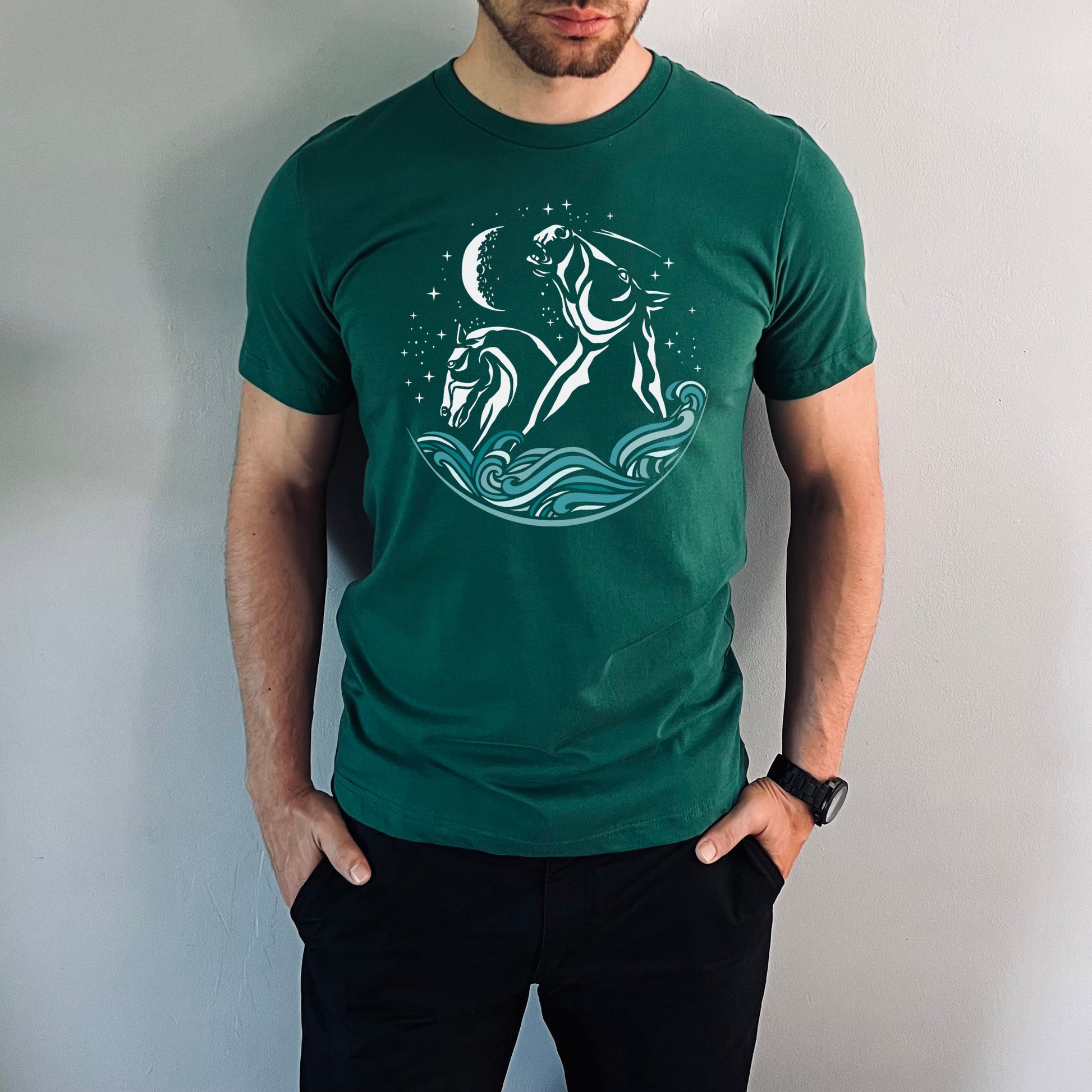 Scottish Kelpies T-Shirt in Evergreen