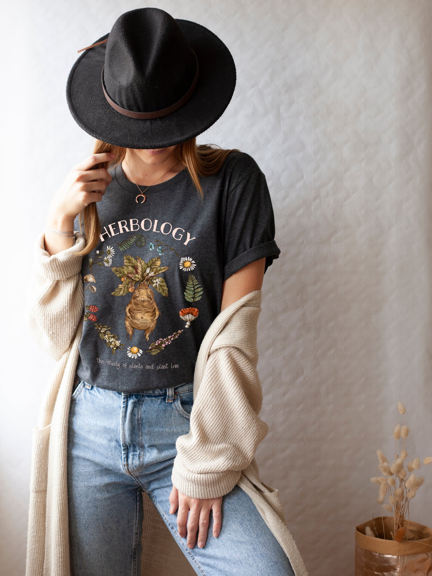 Dark Heather T_shirt featuring a Herbology design