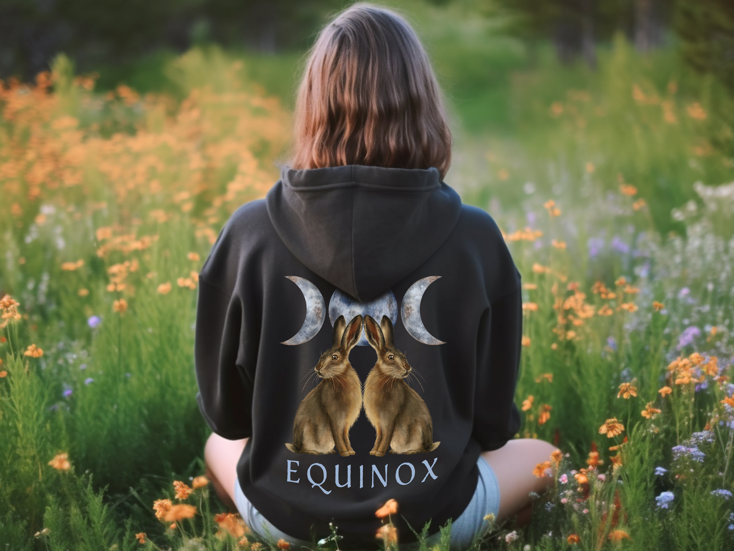 Ostara Spring Equinox Hoodie in Black