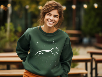 Celestial Uffington Horse Sweatshirt in forest