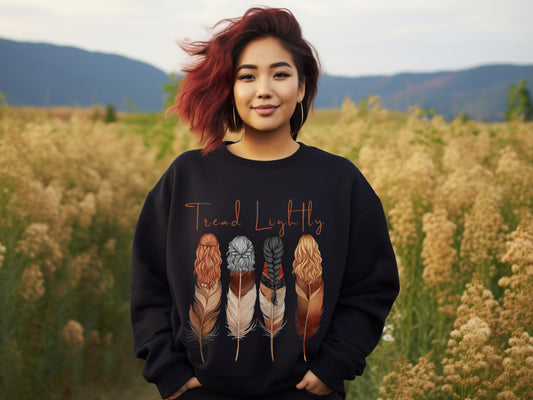 Tread Lightly Mindfulness Sweatshirt in black