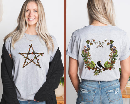 Double Sided Pentacle T-Shirt in Athletic Heather