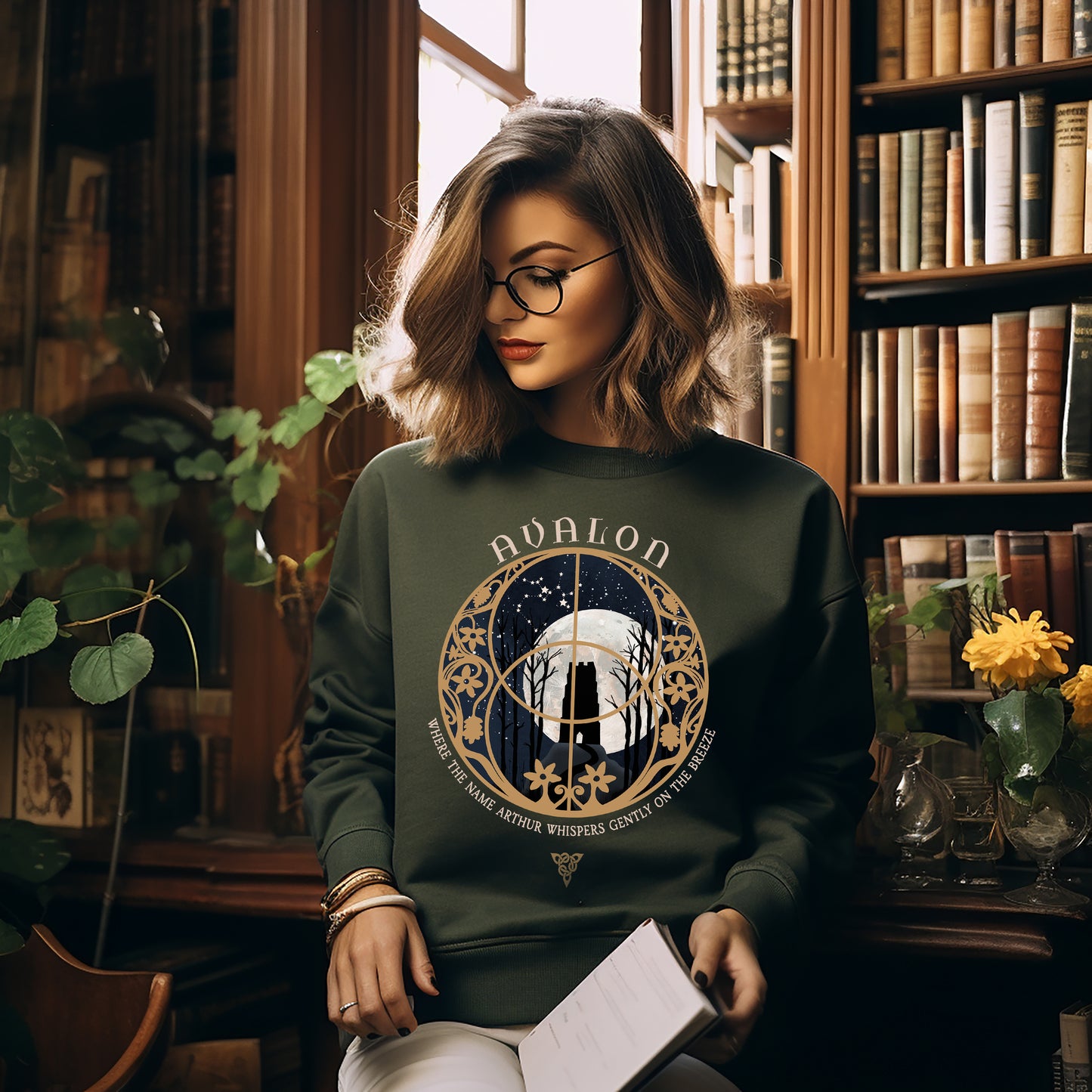 Whispers of Avalon Sweatshirt in Forest