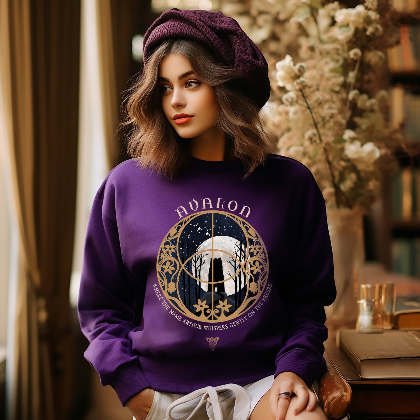 Whispers of Avalon Sweatshirt in Purple