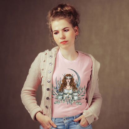 Imbolc Goddess T-Shirt in soft pink