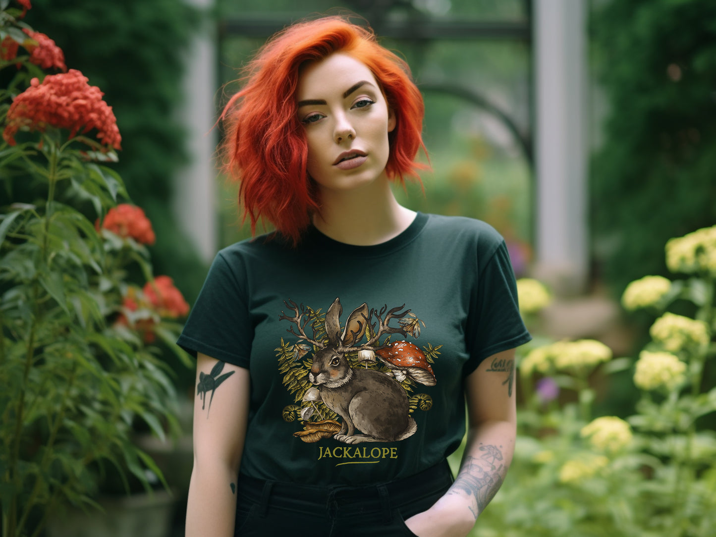 Jackalope t-shirt in forest