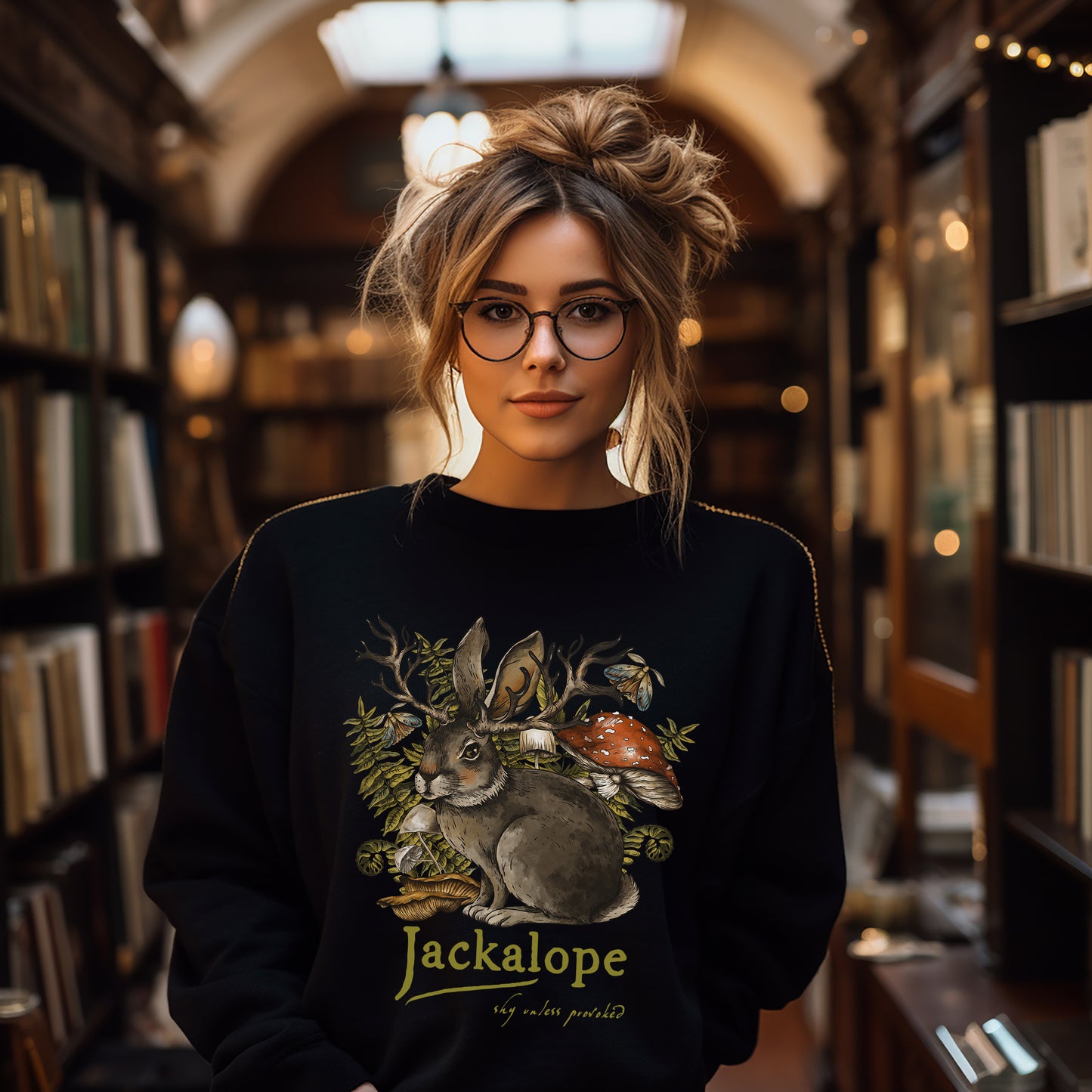 Jackalope sweatshirt in black