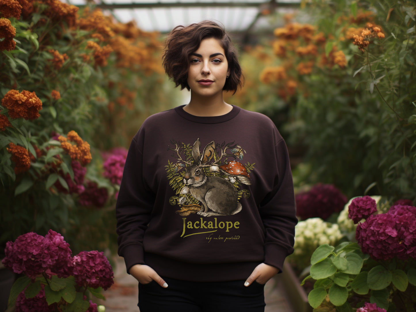 Jackalope sweatshirt in chocolate