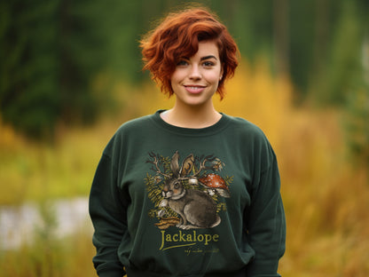 Jackalope sweatshirt in forest green