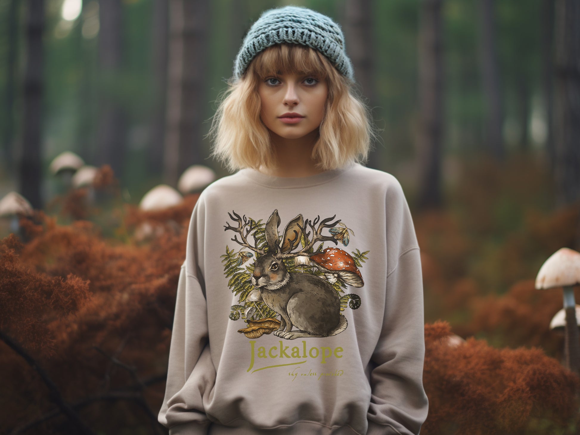 Jackalope sweatshirt in sand