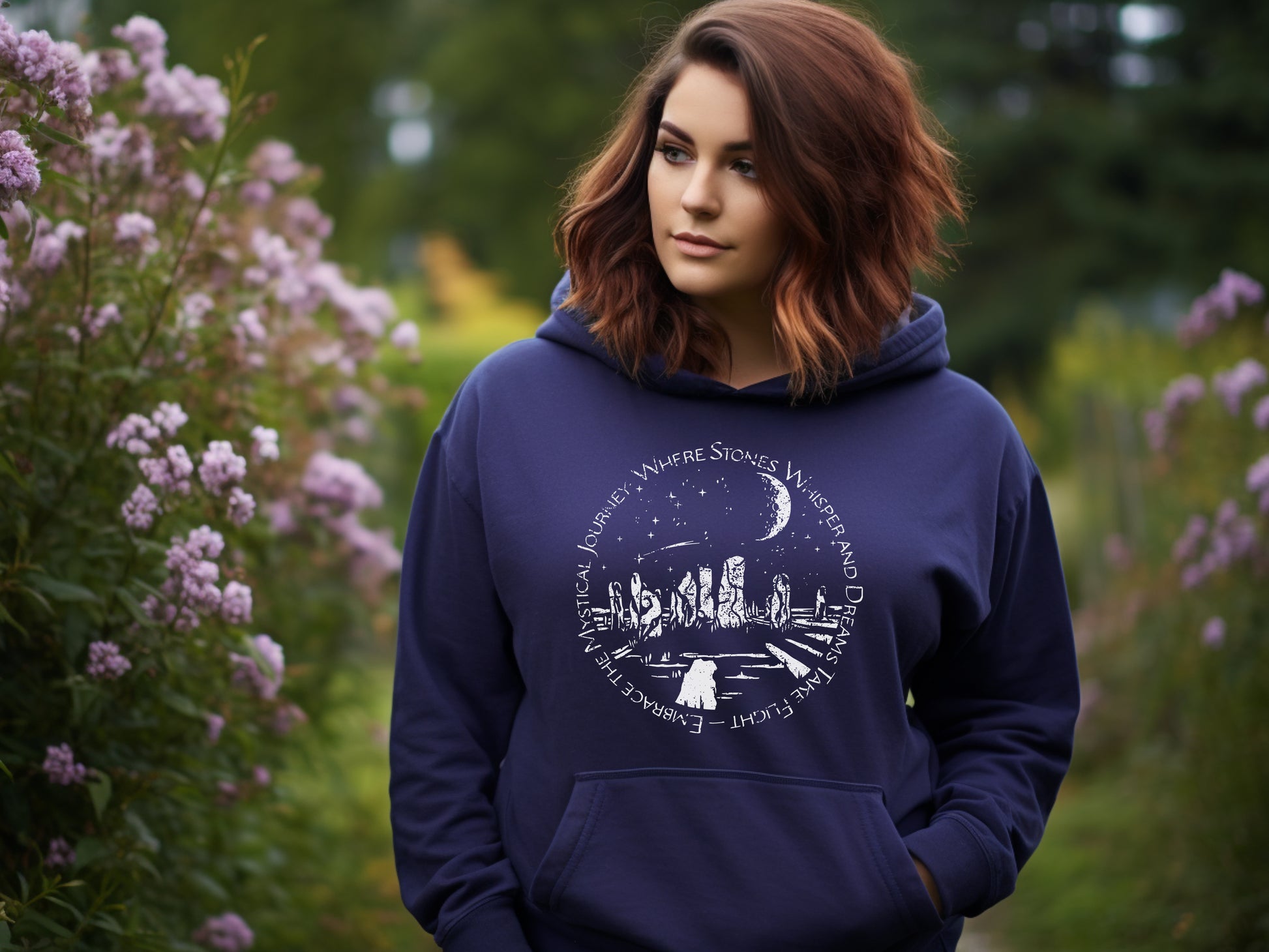 Mystical Stones Hoodie in Navy