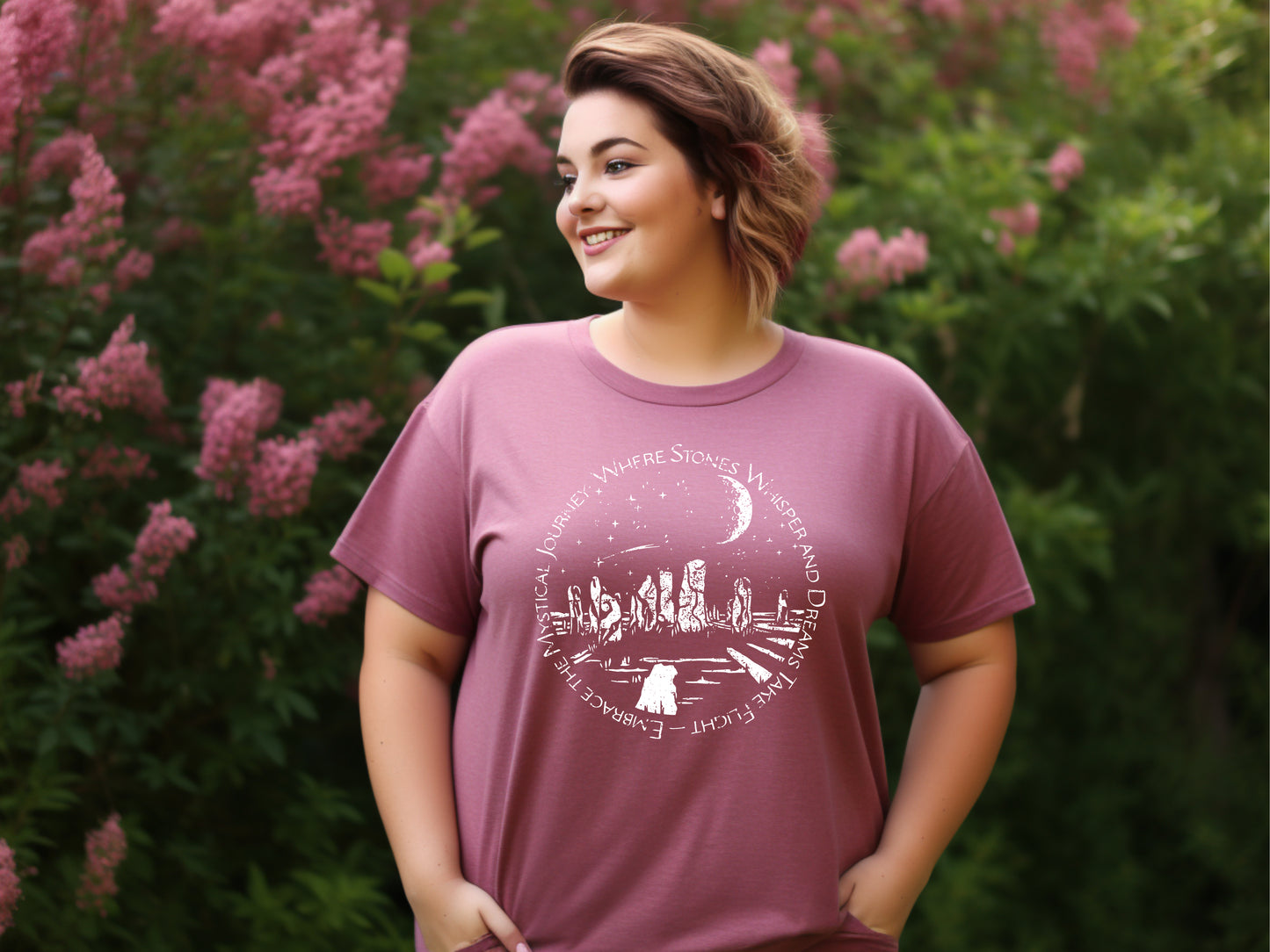 Mystical Stones t-shirt in mauve