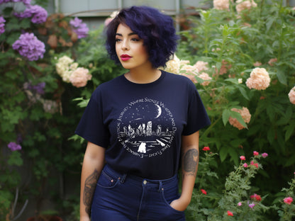 Mystical Stones t-shirt in navy