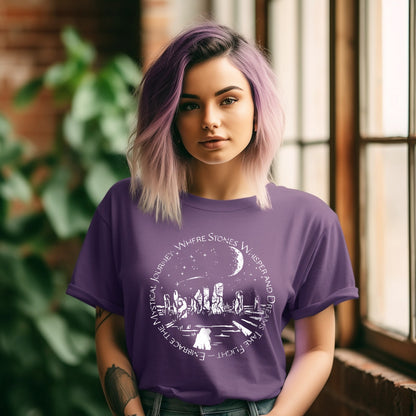 Mystical Stones t-shirt in team purple