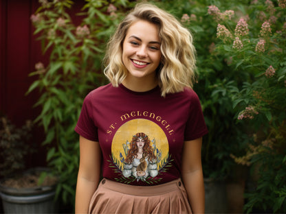 St Melangell t-shirt in maroon