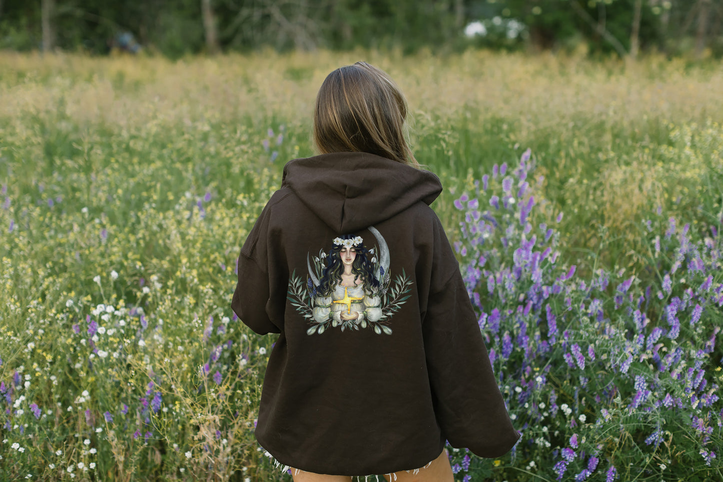 St Brigid Hoodie in Chocolate