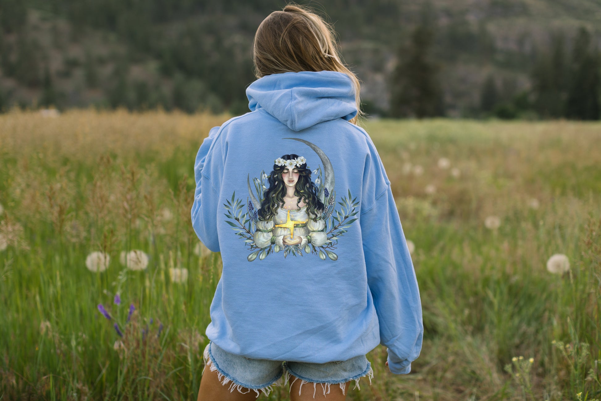 St Brigid Hoodie inLight Blue