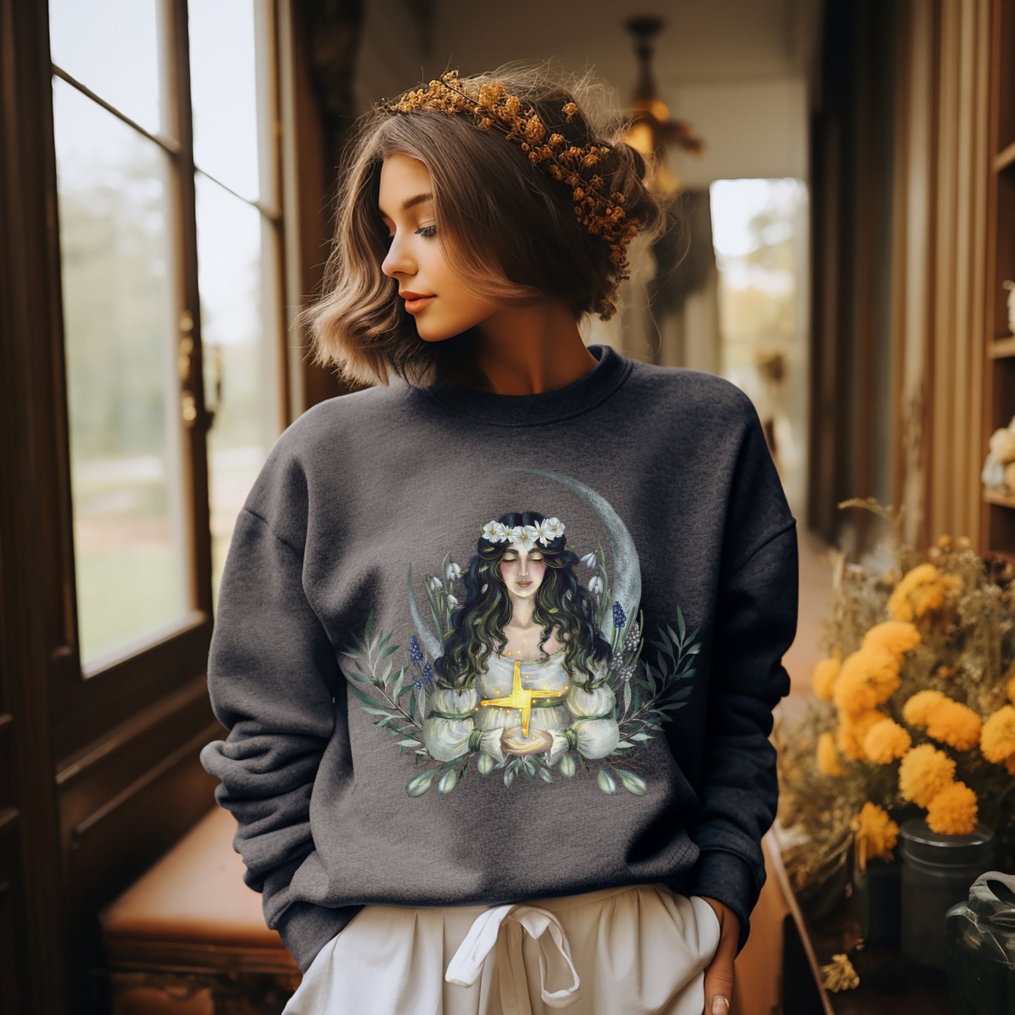 St Brigid Sweatshirt in Dark Heather